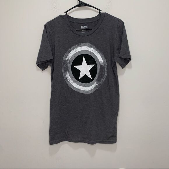 Marvel‎ Captain America Grey Shield T-Shirt Size Small - Picture 1 of 4